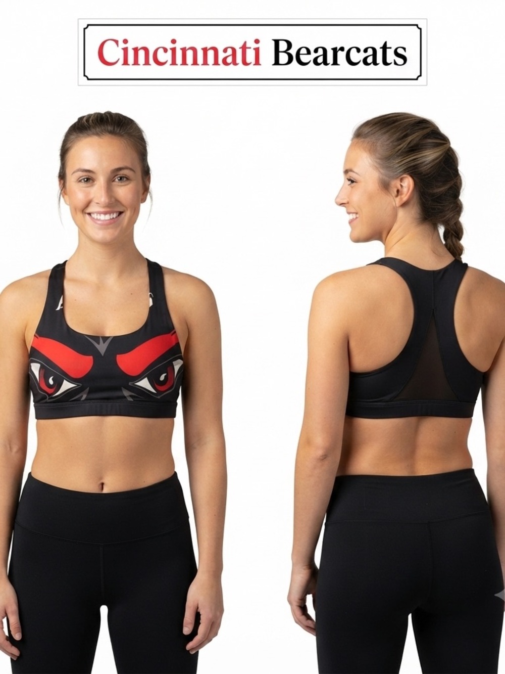 Women's Cincinnati Bearcats Eyes Padded Sports Bra Large